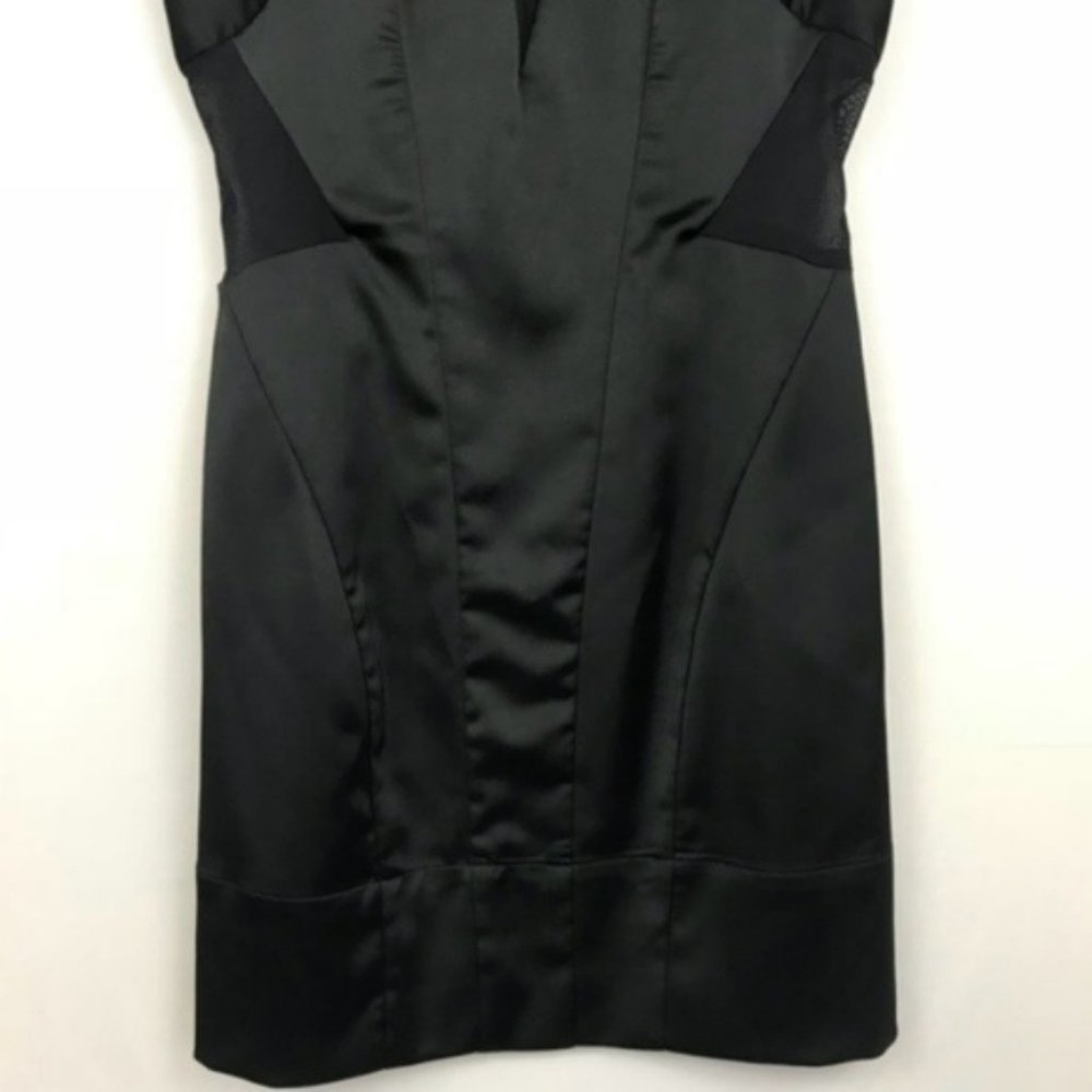All Saints Emi Black Mesh Bodycon Mini Dress C59 - Picture 4 of 7